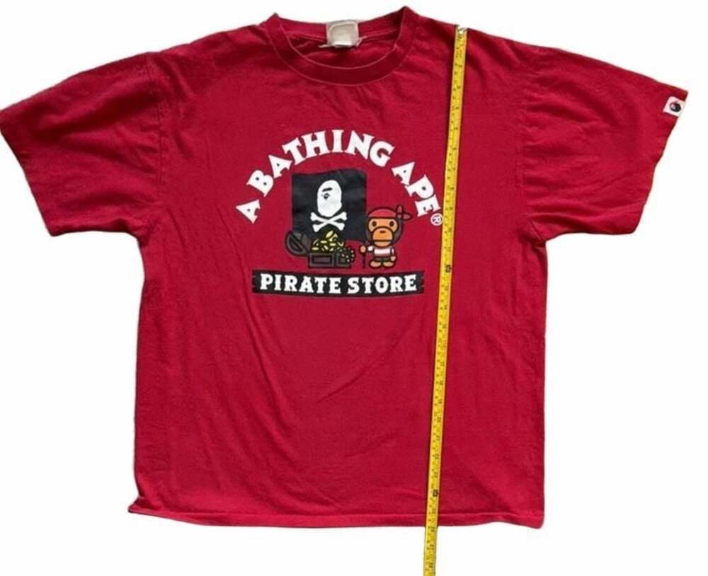 A Bathing Ape Bape Pirate Store Baby Milo Red T-Shirt XL